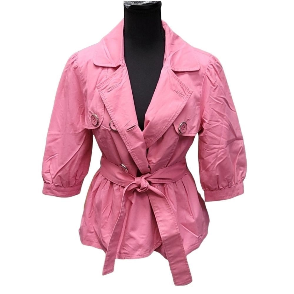 INC Pink Double Breasted Pink Belted Jacket